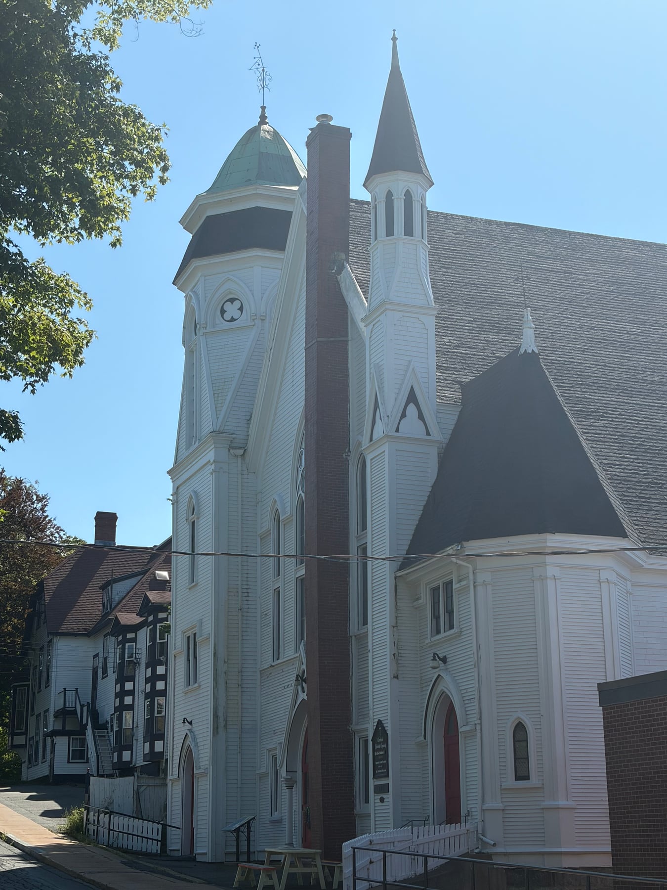 Central United Church. Visitor view of this Lunenburg landmark.