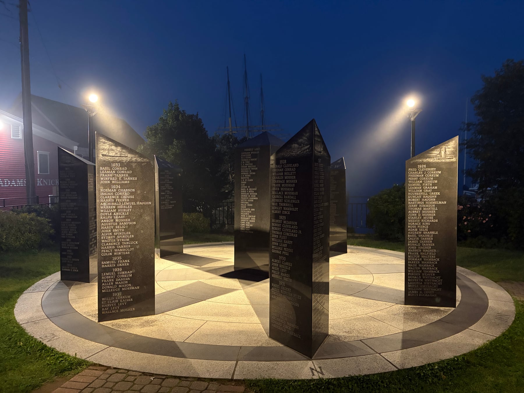 Fishermen’s Memorial. Visitor view of this Lunenburg landmark.
